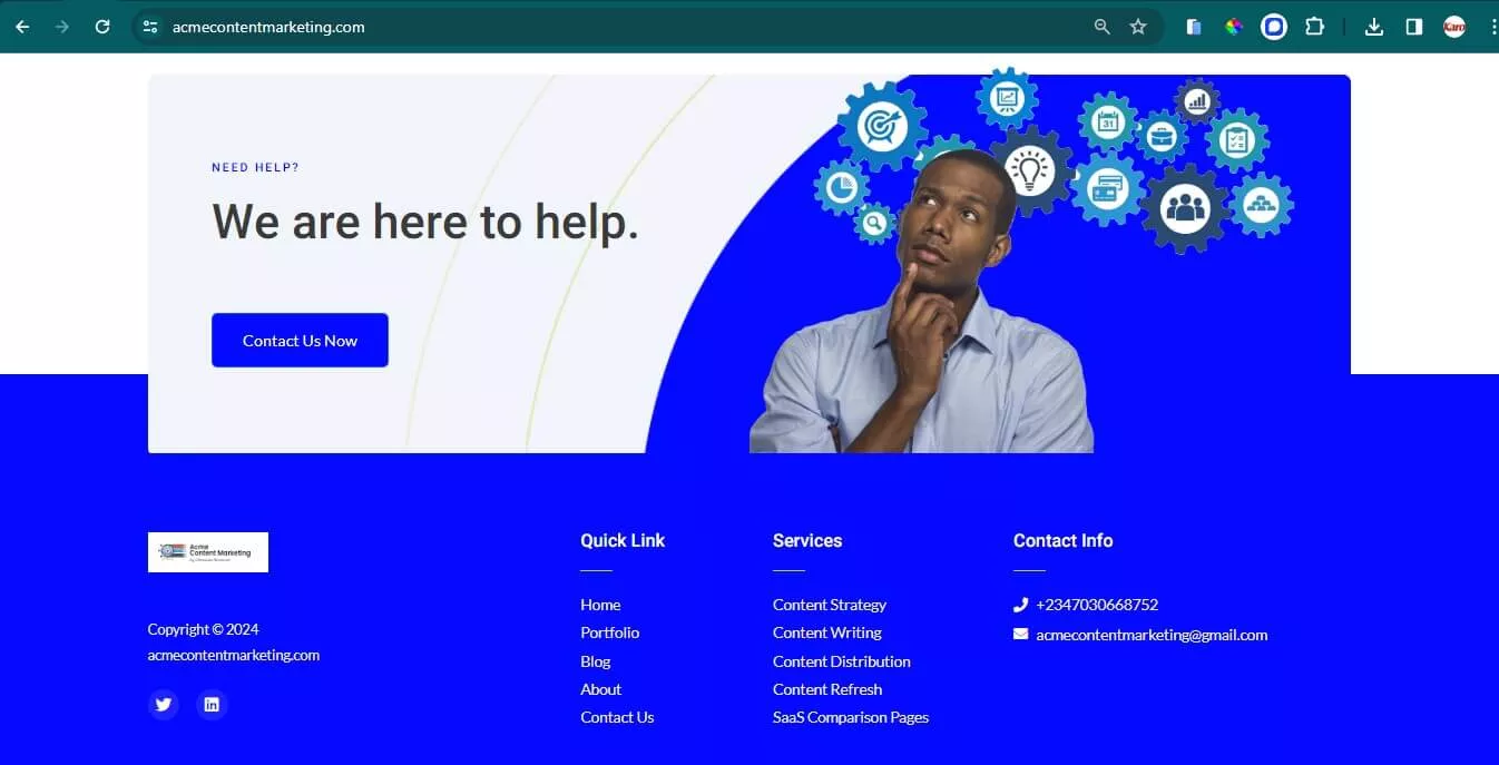 landing page